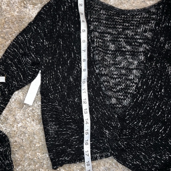NWT Abound Black Twist Front Knit Faux Wrap 90s Y2K Open Front V Neck Sweater XS - Picture 8 of 9